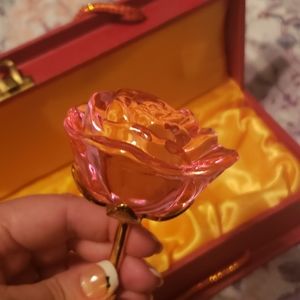Forever Pink glass Rose